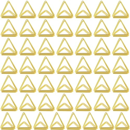 FIBOUND 50 Soportes Triangulares para Tarjetas de Mesa - Portanombres para Bodas con Marco Metalizado, Expositor de Fotos o Menús, Perfecto para Eventos, Carteles de Mesa y Tarjetas de Presentación