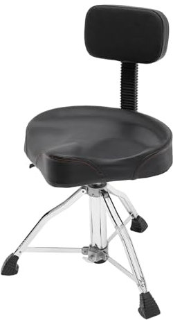 PattenlLevi Trumpall med ryggstöd, 360° vridbar pneumatisk trumstol, höjd 45–60 cm, lastkapacitet 120 kg, rullpall arbetspall, salong, pall i PU-läder
