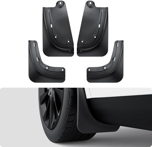 BASENOR Parafanghi per Tesla Model Y Juniper 2026 2025 [Nessuna foratura, nessun nastro adesivo] Parafanghi per tutte le stagioni, protezioni per pneumatici per Model Y Juniper 2025 2026 Accessori