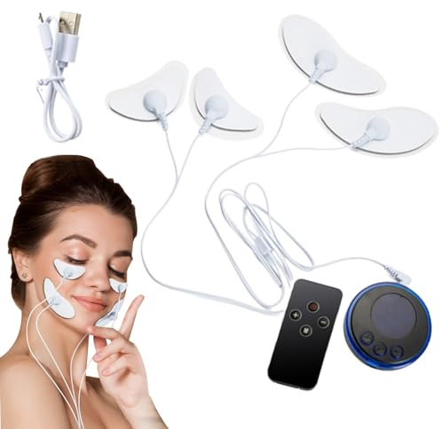 Masseur facial avec patchs stimulateur musculaire facial à 8 modes appareil de lifting à microcourant 19 vitesses pour l'amincissement et la tonification