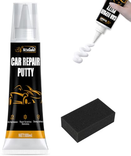 NoxGule Mastic Carrosserie Voiture, Mastic Carrosserie Finition, Mastic Polyester, pour Réparer Les Rayures Bosses sur Voitures, Les Bateaux Autres Véhicules, 100ml