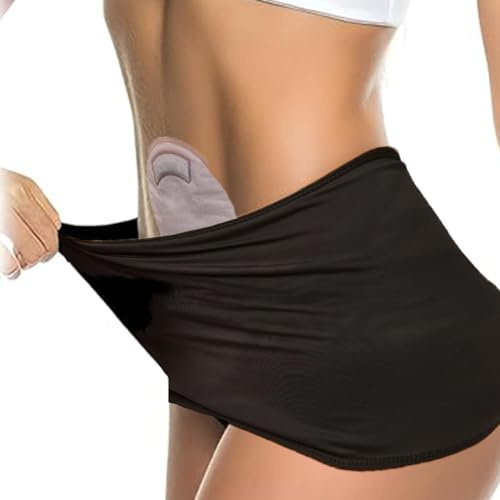 Stoma Bag Support Garment Covers,Waist Ostomy Belt,Groin Hernia Cover Wraps | 33.5“ - 44” Hip Circumference,Ostomy Colostomy Protector Belts,for Women Men Sports and Outdoor Activities,Black
