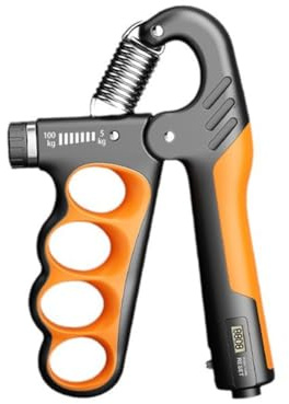 BEAZOOM Allenatore di forza con impugnatura regolabile, 5-100 kg, con contatore elettronico, per polso in acciaio inox, per fitness e palestra