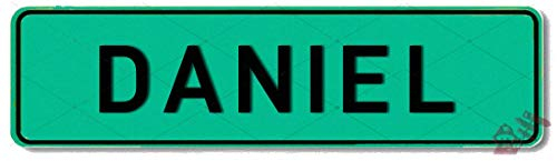 Geprägtes Namensschild zum Selbstgestalten Individuelles Nummernschild, Aluminium-Schild | Autoschild mit Namen & Spruch selbst gestalten | Aluschild, Kfz-Kennzeichen-Schilder