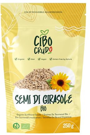 Graines de Tournesol Décortiquées et Bio - 250g. Graine de Tournesol Qualité Alimentaire ou Boulangerie non Grillées et non Salées. Source de vitamine E Sélénium et de Magnésium.