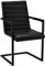 Ibbe Design 2er Set Schwarz Kunstleder Esszimmerstühle Vintage Industrial Freischwinger Küchenstühle mit Armlehnen Anny, Schwarz Metallgestell, 53x66x93cm