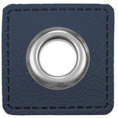 Ösen Patches Lederimitat marine - Preis gilt für 1 Stück