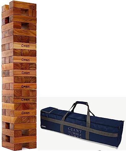 Uber Games Torre tambaleante XL juego de madera ECO - Torre apilable de calidad superior (madera dura hasta 150 cm)..