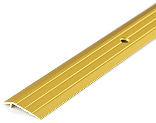 DQ-PP Profilé de compensation | Rail de sol percé avec vis | Or | Compensation de hauteur | Profil d'ajustement | Rail en aluminium | Baguette de finition