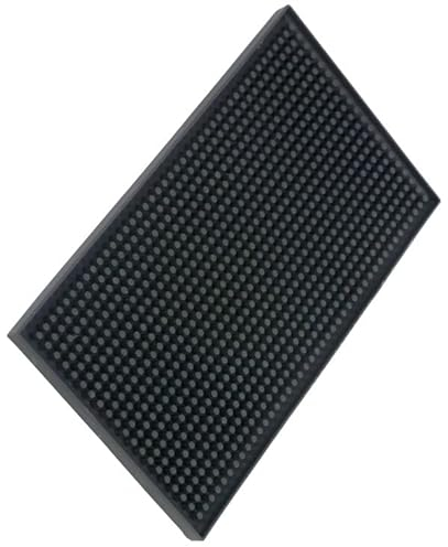 XieNie Alfombrilla de bar de 6 x 12 pulgadas, color negro pequeño, tapete de café para bar en casa, tapete de goma para servicio de bar para cóctel, camarero de cocina, encimera de PVC, tapete de