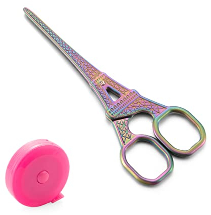 Eiffelturmschere Stickschere Vintage Retro Nähen Kleine Garnschere zum Basteln Kunstwerk Schneiden Schneidern Einfädeln Handarbeit Regenbogenfarben