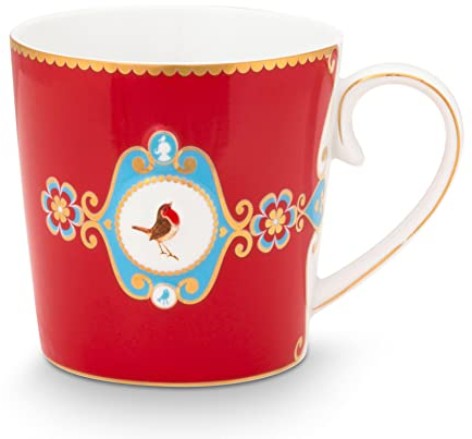 Pip Studio Love Birds Medaillon Henkelbecher rot 250ml