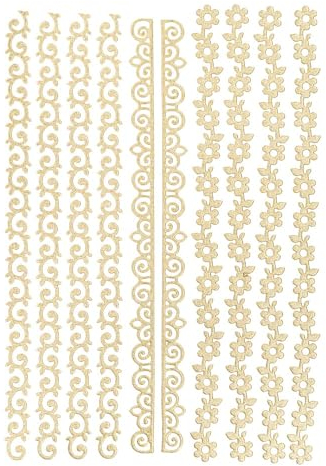 Ideen mit Herz 3-D Sticker Deluxe | Ostern & Frühjahr | Erhabene Aufkleber | ideal für Oster-Deko & Osterkarten basteln | Bogengröße: 21 x 30 cm (Florale Bordüren 2 | gold)