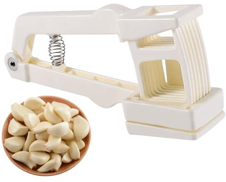 JINGAN Taglierina aglio - Affilatura manuale per aglio | Affilatura per alimenti per uso alimentare, affettatrice per frutta compatta per tagliare senza sforzo, facile da tagliare, casa