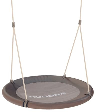 HUDORA Bogggunga lounge – höjdjusterbar boggunga med en diameter på 90/110 cm för upp till 150 kg – hängande gunga med stängd sits – familjegunga för inomhus och utomhus