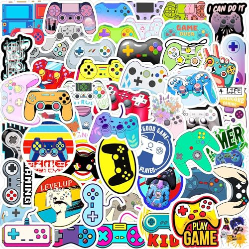 Gamepad-Aufkleber für Kinder, personalisierbar, für Wasserflasche, MacBook, Auto, Stoßstange, Gepäck, Laptop, Erwachsene, Teenager, Jungen, Mädchen, wasserdicht, Vinyl, schöne Aufkleber (100 Stück