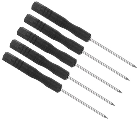 CoCud Tiny Torx-skruvmejsel, 82 mm längd, stål T3 stjärnhuvud skruvdragare halkfri svart grepp – (applikationer: för glasögon klockor elektronikdator), 5 delar