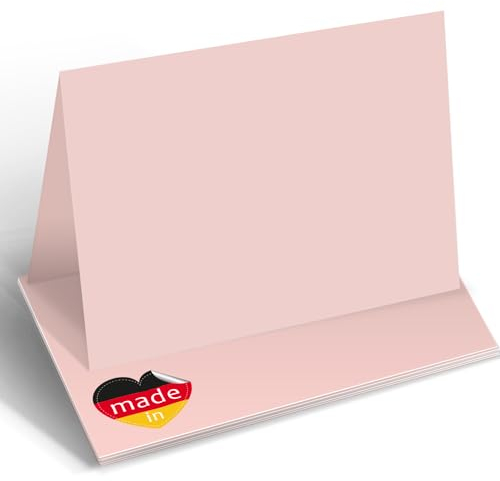 50x Tischkarten Blanko Rosa - Hochwertige Platzkarten und Namenskarten für Hochzeiten, Geburtstage und Events von Funke & Brand