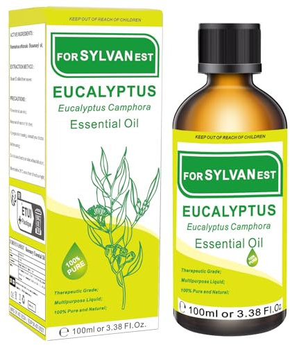 FORSYLVANEST Olio Essenziale di Eucalipto 100ML 100% Puro Naturale Olio Non Diluido per Aromaterapia, Massaggio, SPA, Cura della Pelle, Capelli e Unghie, Bagni, Fai da Te