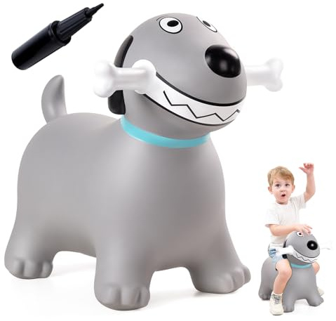EVERICH TOY Bouncy Dog Hopper Toys for Toddlers, Bouncy Horse Animals, Inflatable Ride on Bouncer Hopping Gifts for Boys Girls 18 Months 2 3 4 5 6 Years Old