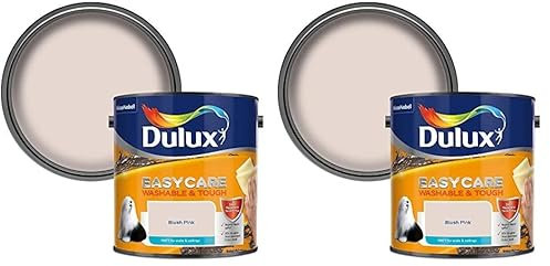 Dulux 403201 Easycare Washable & Tough Matt Emulsion Paint For Walls And Ceilings - Blush Pink 2.5L (Pack of 2)