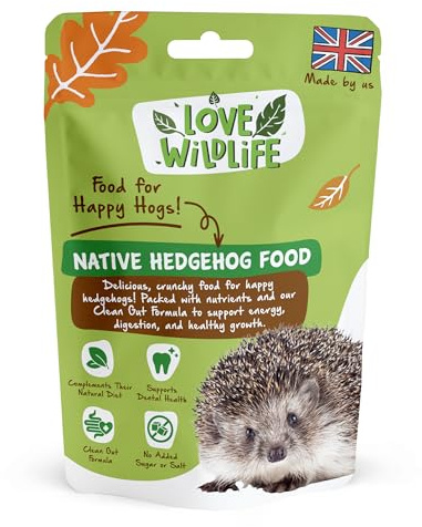 Love Wildlife Native Hedgehog Food 600g Pouch | Natural Postbiotic Pellets for Hedgehogs & Wildlife, No Mealworms, Nutrient Rich Crunchy Dry Food, Gut & Digestion Support, Aids Hibernation