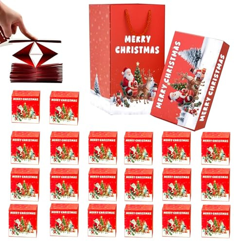 Explosion Gift Box for Money,6/10/16/20-Piece DIY Folding Bouncing Pop-Up Explosion Gift Box Set,Christmas Surprise Box,Gifts Boxes for Christmas Birthday Anniversary Valentine Proposal (Red-20pcs)