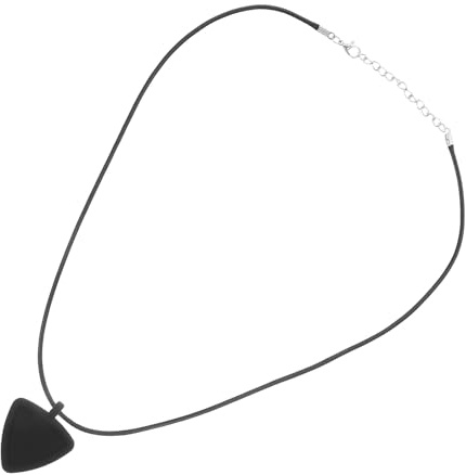 Hohopeti Collana Porta Plettri in Silicone Doppia Faccia Custodia Triangolare Reversibile per Chitarristi Supporto Plettri Pratico Moda Accessorio Robusto per Conservazione