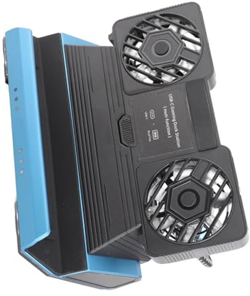 BTOSEP 9 in 1 Docking Station for Steam Deck RGB USB C HD Multimedia Interface 4K 60Hz Gigabit Ethernet Handheld Gaming Console Dock with Dual Cooling Fan