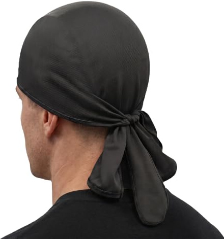 1 Pièce Bandana pour Homme,Multifonction Elastique Sports Bandana Respirant Séchage Rapide Anti-UV,Durag Longue Queue Casquette Protege Nuque pour Activité en Plein Air Ski Randonnée Montagne-Noir