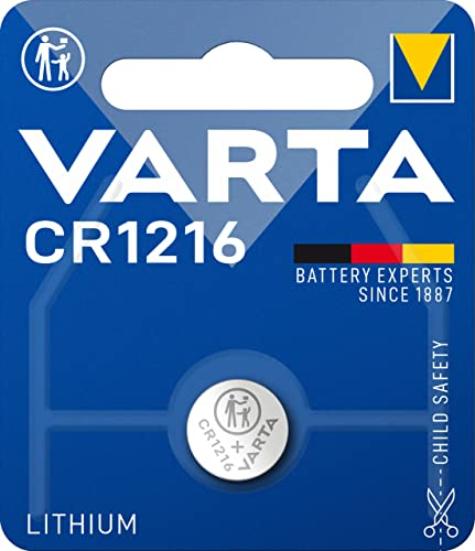 VARTA Batterien Knopfzelle CR1216, 1 Stück, Lithium Coin, 3V, kindersichere Verpackung, für elektronische Kleingeräte - Autoschlüssel, Fernbedienungen, Waagen
