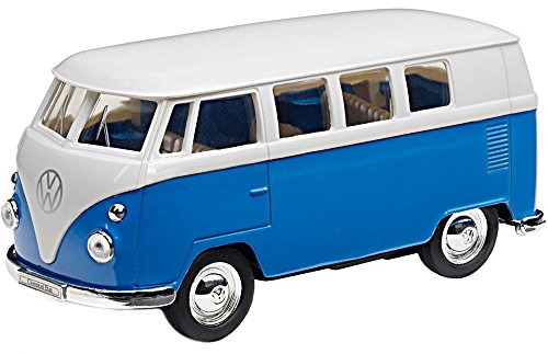 Volkswagen 211087511A Spielzeugauto T1 mit Rückziehfunktion, Blau/Weiß