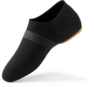 SANGEESON Jazz Shoe Slip-on for Women and Men's Dance Shoes, Black 7