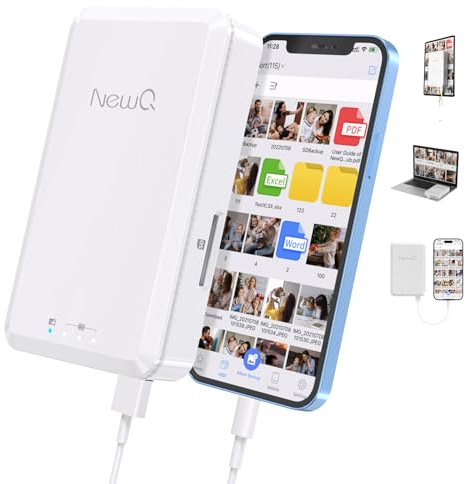 NEWQ Hard Drive for Phone Computer: 2 TB Photo Stick Portable Storage Device External HDD for iPhone & iPad & Android Cellphone Backup Picture | Photo | Video | Data (2TB)