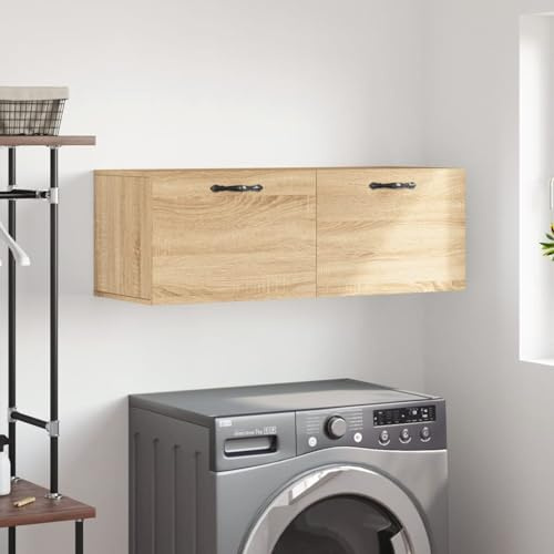 BaraSh Armario de Pared Mueble baño Auxiliar Armario Multiusos Armario Cocina Pared Madera ingeniería Roble Sonoma 100x36,5x35 cm - 830127