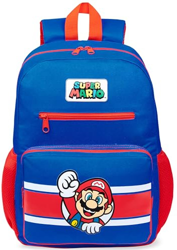 Super Mario Backpack for Kids Boys School Bag Tweens Gamer Rucksack Book Bag Lightweight Daypack for PE Sports Holiday Travel Sleepovers