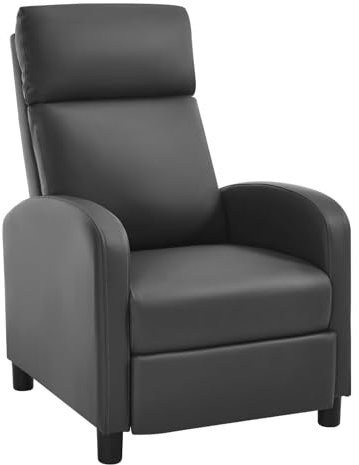 WOLTU Relaxsessel, mit Liegefunktion Schlaffunktion, mit hocker, verstellbar, Wohnzimmer Schlafzimmer, Polster, 89 x 102 x 65,5 cm, Kunstleder, Grau