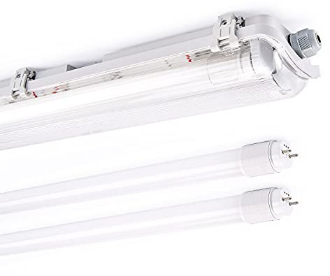 NCC-Licht LED Feuchtraumleuchte Eco Wannenleuchte 150cm 2 x 22W T8 Röhre 4400lm Neutralweiß 4000K IP65
