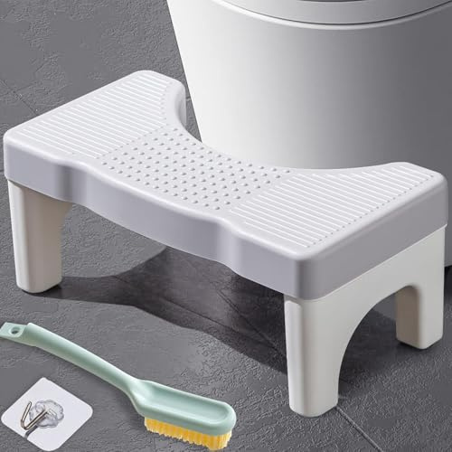 WUSUPU Sgabello WC,Sgabello da Toilette,Poggiapiedi,Panchetto con Cuscinetti,Plastica Portatile Poop Piede Sgabellino per Alleviare L'Intestino Adulti,Bambini,Anziani,Incinte