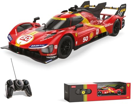 Mondo Motors Ferrari 499P Le Mans, modello in scala 1:24, fino a 8 Km/h di Velocità, auto giocattolo per bambini 63846, colore rosso