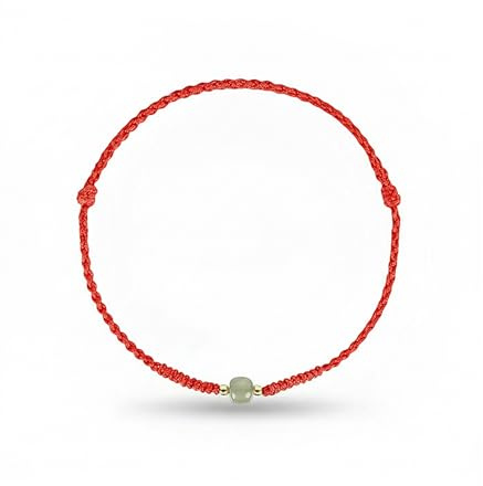 TBAKPU Hetian Jade Red/Black String Ankle Bracelet for Women - Lucky Charm & Adjustable Braided Foot Jewelry for Chinese Zodiac Year, One Size, cord, no gemstone