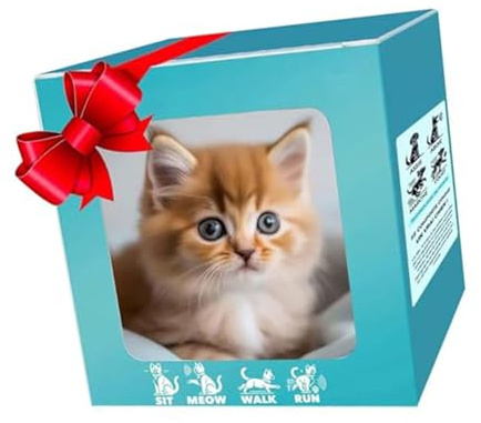 Faygeal Interaction Robotic Plush Cats Toy with Intelligence Sensors and Traction Rope for Craw Learning Lovely Comfort Interaction Barking Cats Plush