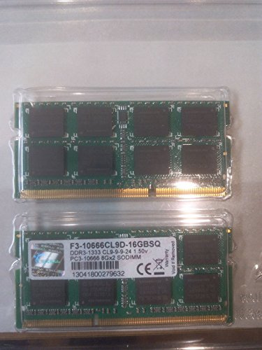 G.Skill arbetsminne 16 GB (1333 MHz, 204-polig, CL9, 2 x 8 GB) DDR3-RAM Kit