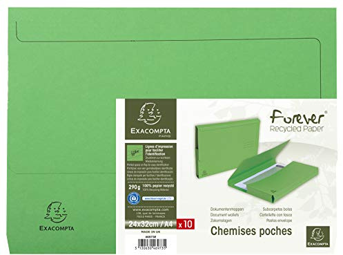 Exacompta 100 pocket folders with gusset Forever® Blue Angel bright green