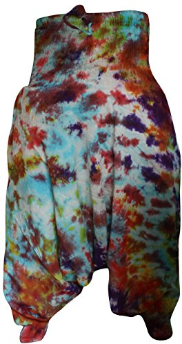 SHOPOHOLIC FASHION Pantalon coloré Tie Dye Baggy Harem, Vêtements Hippies Coupe Ample Boho Brighter, Ample
