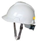 CASCHETTO DA LAVORO ELMETTO PROTETTIVO CON SOTTOGOLA MENTO E ROTELLA REGOLABILE COLORE BIANCO