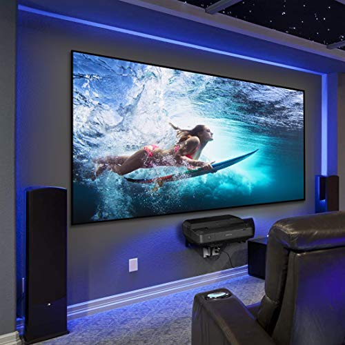 HiViLux® Ultra Thin Zero RahmenLeinwand Rahmenlos PVC Kinofolie: HiViWhite Cinema 1,0/8K/4K/3D/auch für UST (16:9 92Zoll Bild:203x114cm)