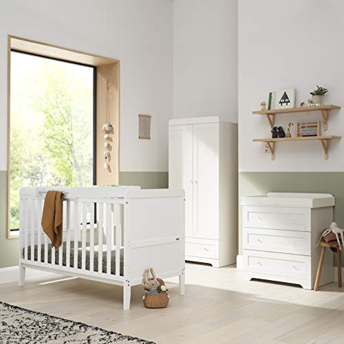 Tutti Bambini Rio 3 Pc Nursery Set, Cot Bed, Changer & Wardrobe, White