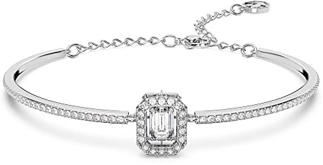 Swarovski Una Armreif, Rhodiniertes Damenarmband mit Strahlenden Swarovski Kristallen