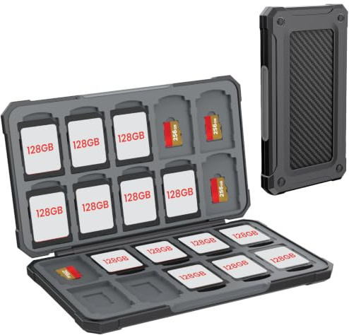 HEIYING SD Card Holder with 40 Precise Slots for SDXC SDHC Micro SD Cards